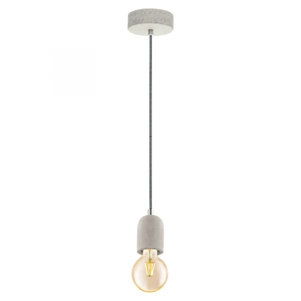 Eglo 32531 Подвес YORTH, 1х60W (E27), 110, H2000, сталь, cерый, черно-белый кабель — миниатюра 1