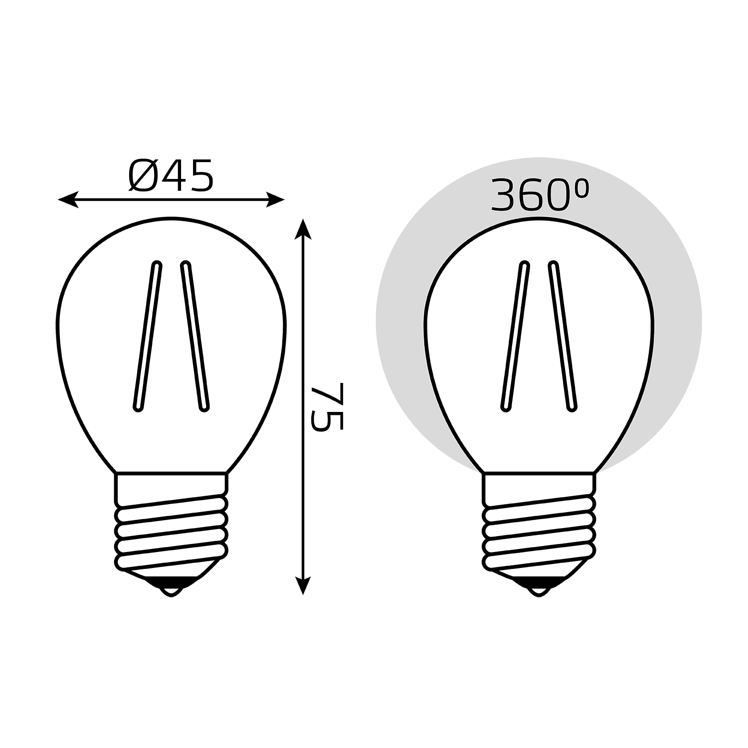 Gauss Лампа Basic Filament Шар 4,5W 420lm 4100К Е27 LED 1051215 — миниатюра 2
