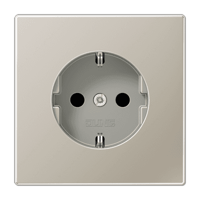 JUNG SCHUKO®-розетка 16 A / 250 B ~ с защитой от детей, нержавеющая сталь ES1521KI