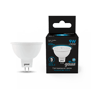 Gauss Лампа MR16 9W 830lm 6500K GU5.3 LED 101505309 — миниатюра 1
