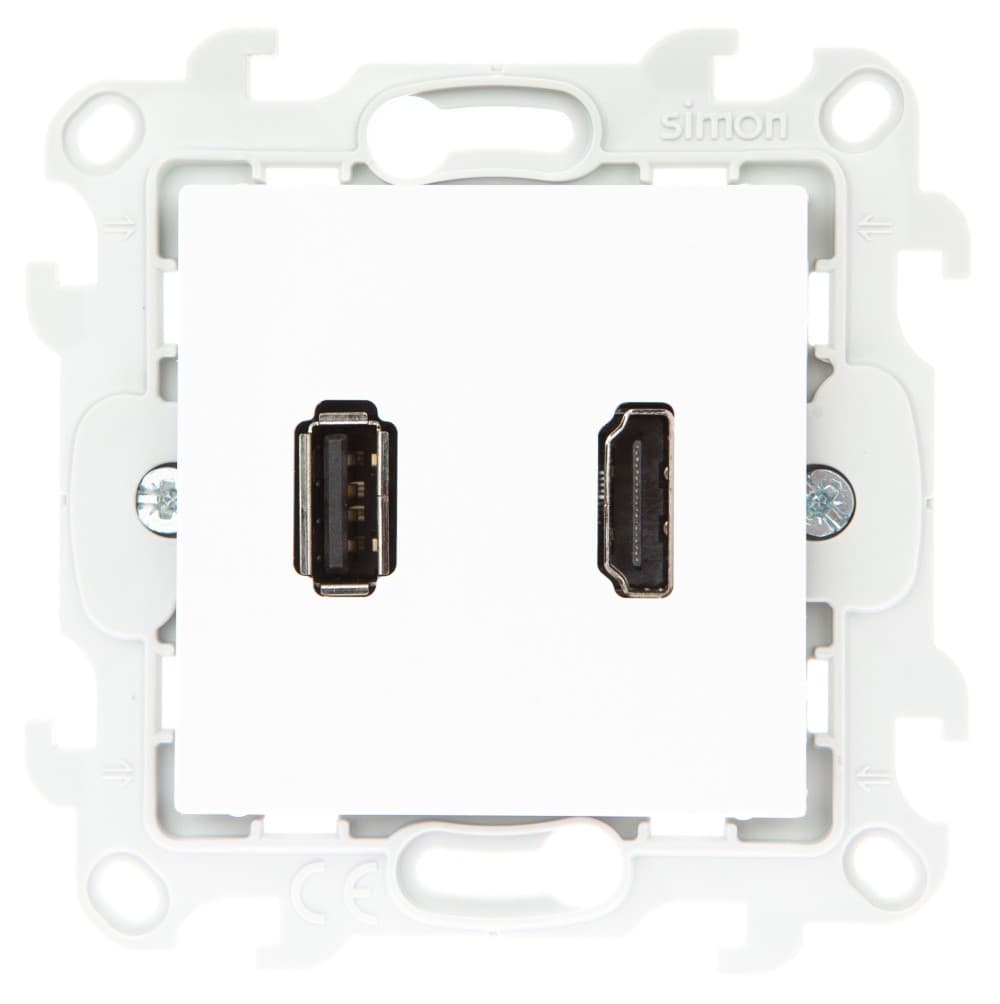 Simon 24 Белый Коннектор HDMI+USB 2.0 2411095-030