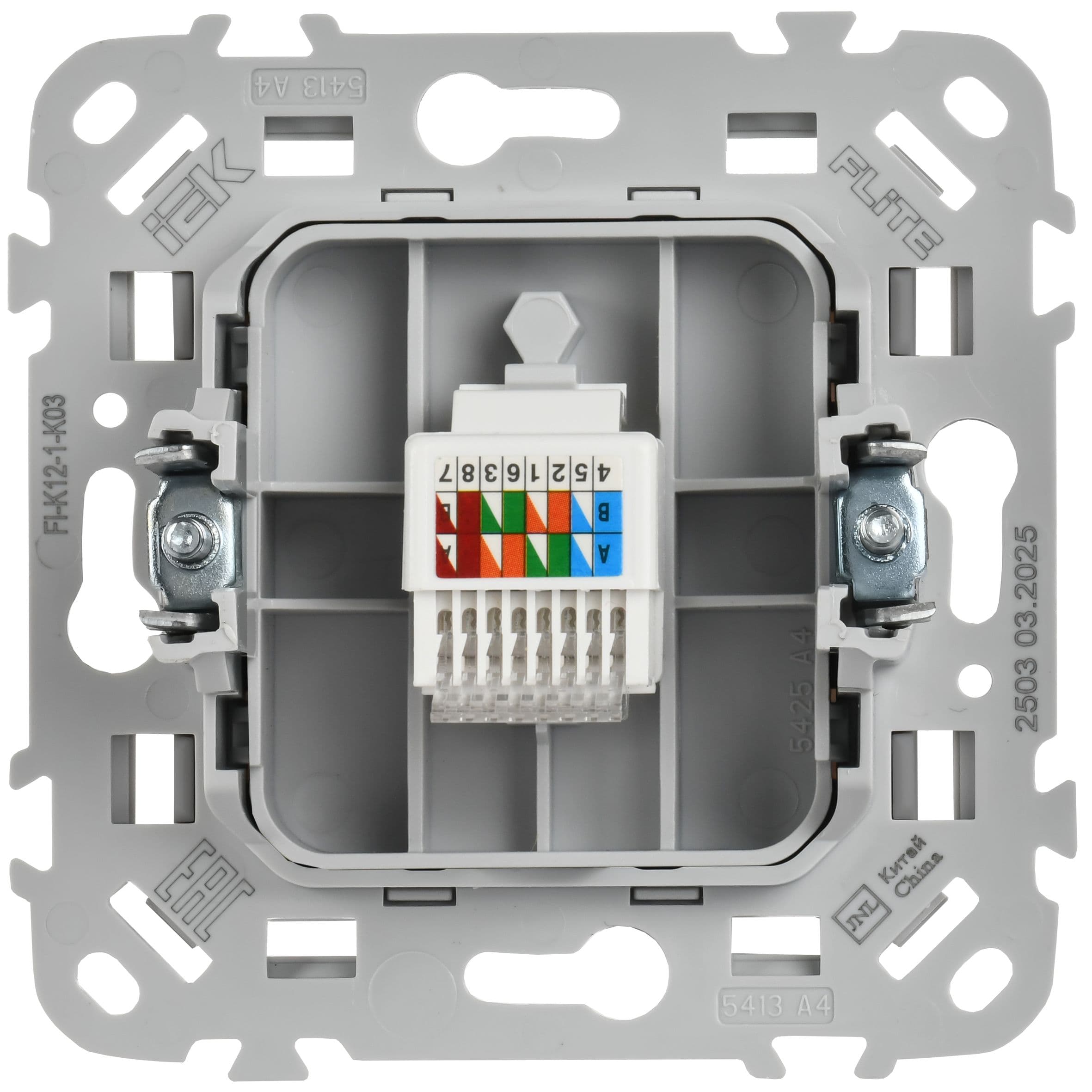 IEK FLITE Серый Розетка компьютерная RJ45 категория 5Е UTP — миниатюра 3