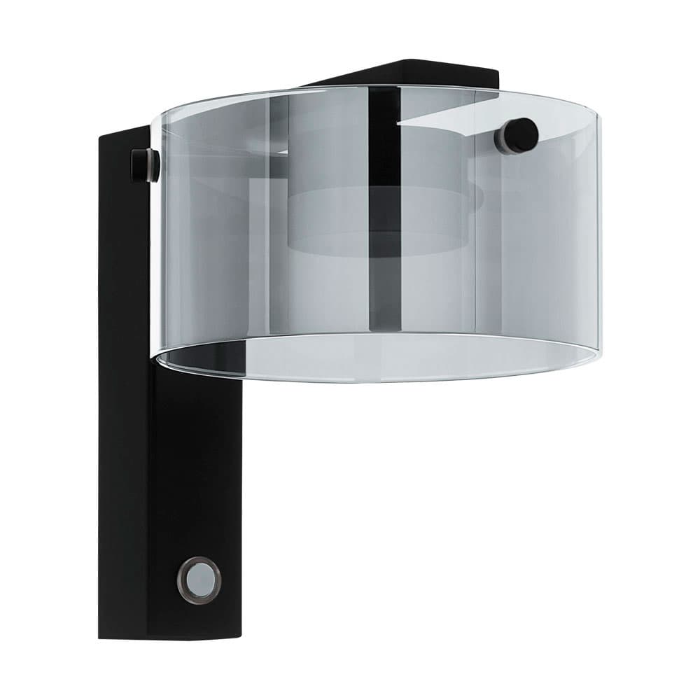 Eglo COPILLOS Бра светодное сенсорное димм, 1х7,2W(LED), L150, А205, H180, 570lm, сталь, черный/стекло с напыл., черный-прозрачный 39876