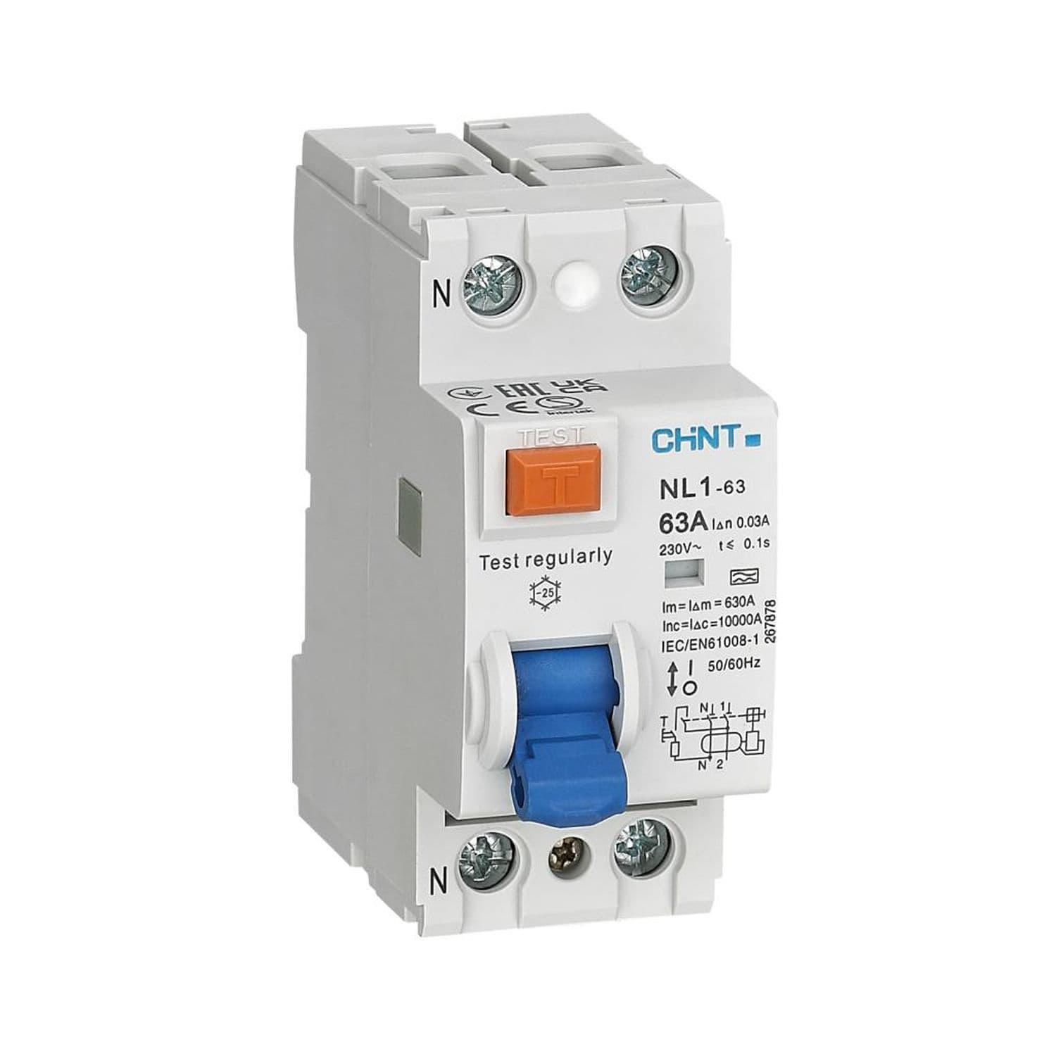 CHINT УЗО NL1-63 1P+N 63A 30m тип A 10kA(R) AX