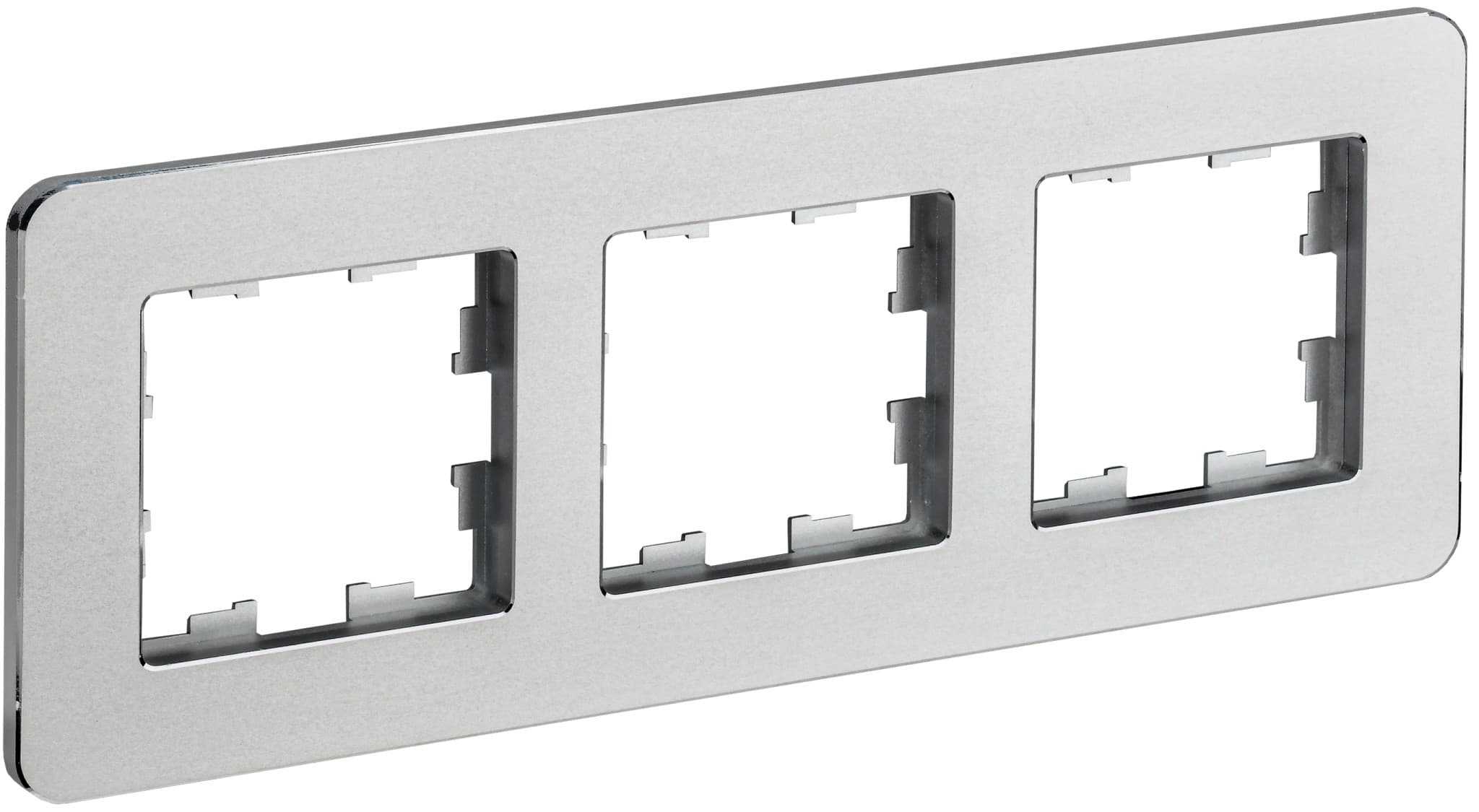 IEK BRITE DECOR Алюминий металл. скругл.угол Рамка 3-м РУ-3-1-Бр RE