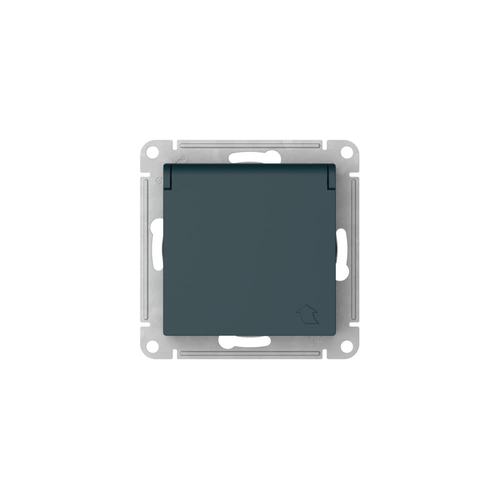Systeme Electric AtlasDesign Изумруд Розетка с заземл. со шторк. с крышкой, 16А, IP20, мех., быстрозажим. клем. — миниатюра 3