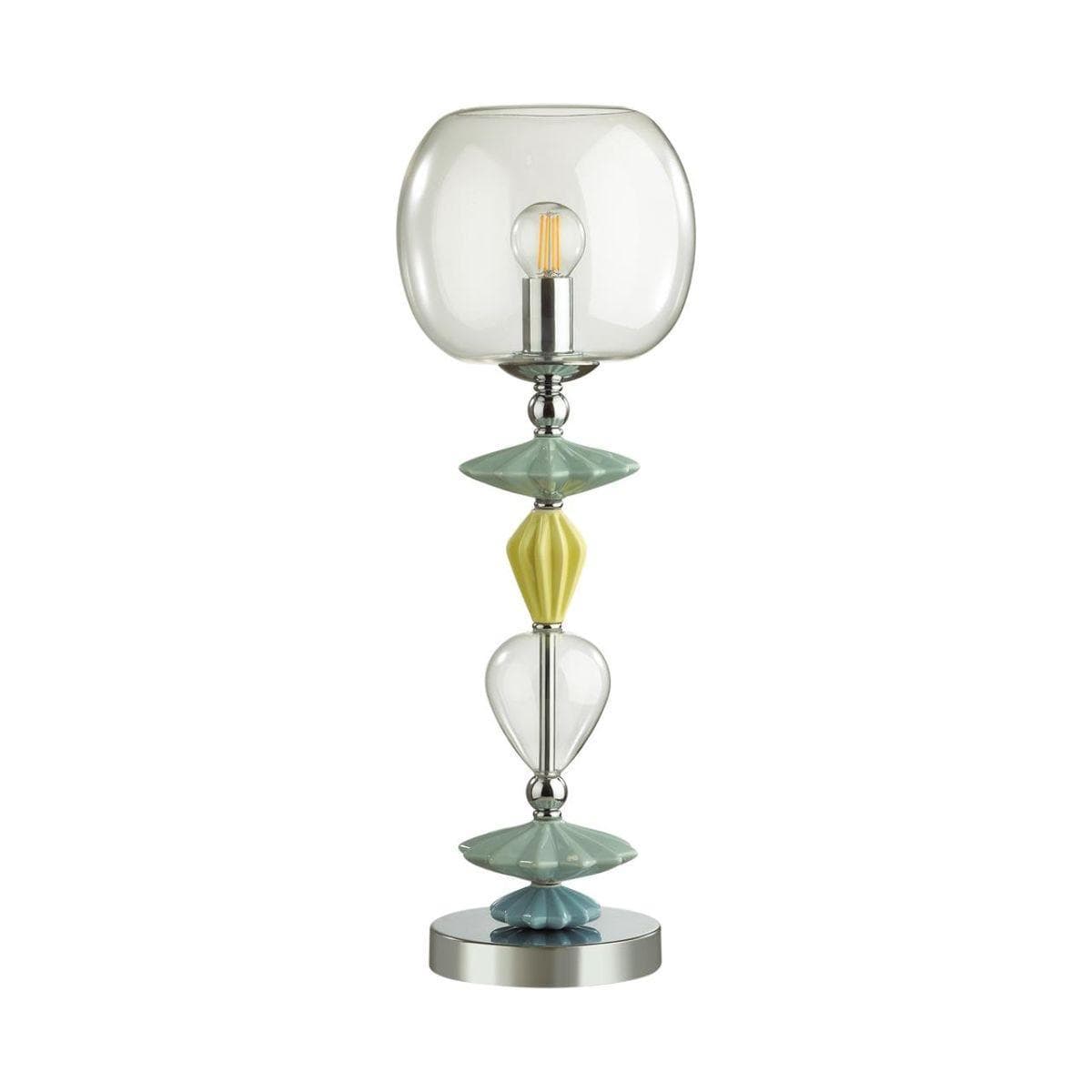 Odeon Light 4893/1T CLASSIC ODL_EX22 35 хром/раноцветн./керамика/стекло Настольная лампа E14 1*40W 4893/1T BIZET