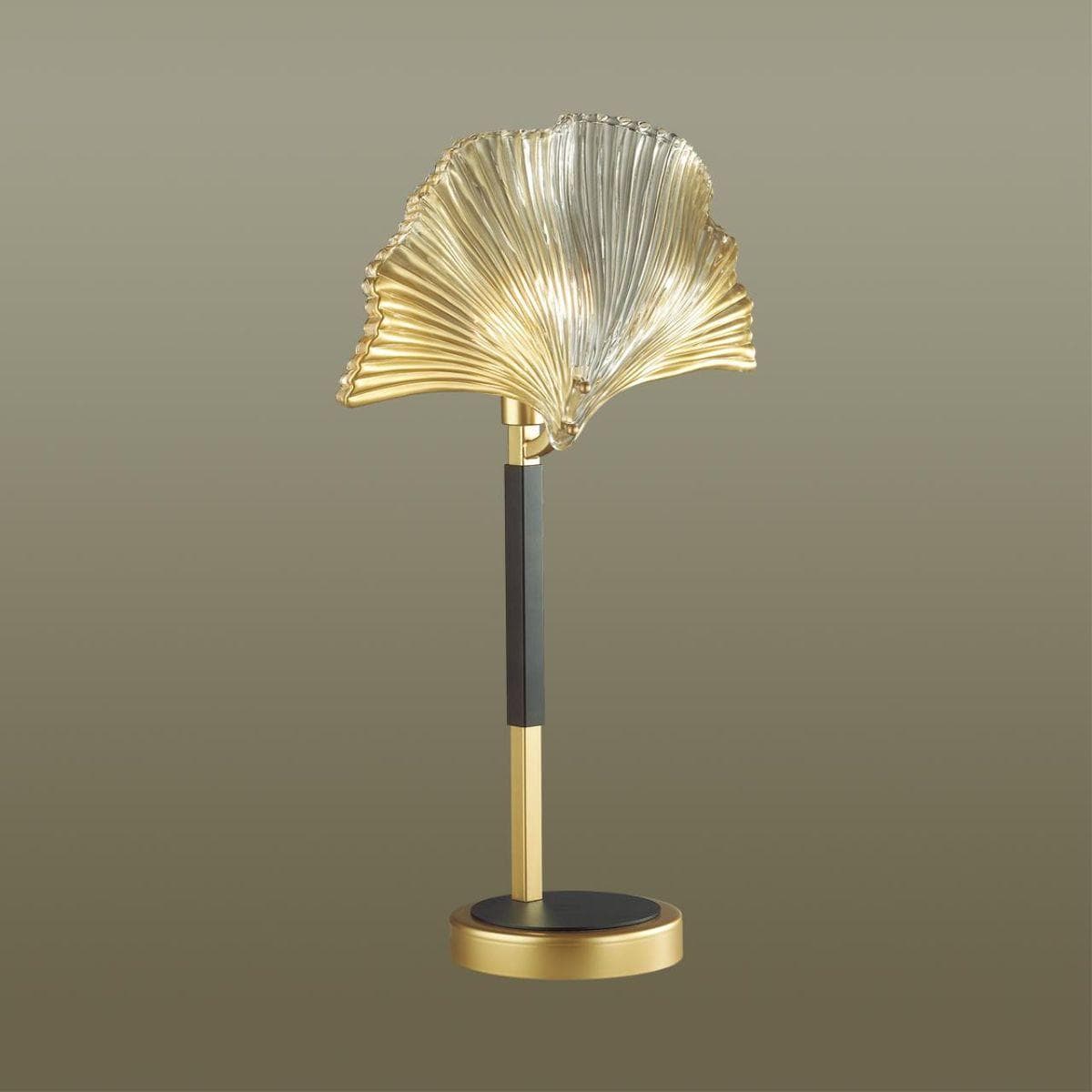 Odeon Light 4870/1T HALL ODL_EX22 15 золотой/черный/стекло Настольная лампа E14 1*40W VENTAGLIO — миниатюра 4
