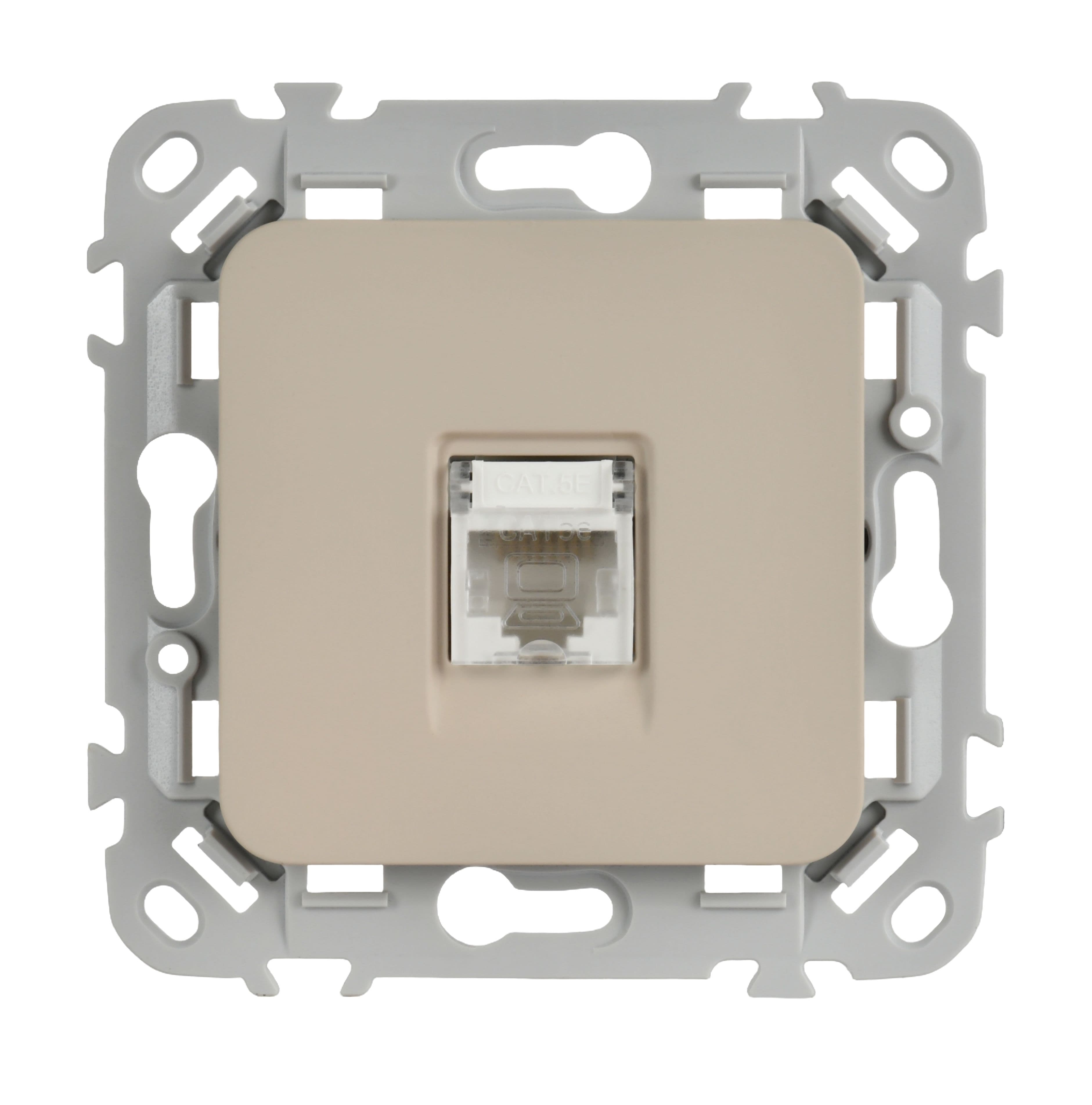 IEK FLITE Льняной Розетка компьютерная RJ45 категория 5Е UTP — миниатюра 2
