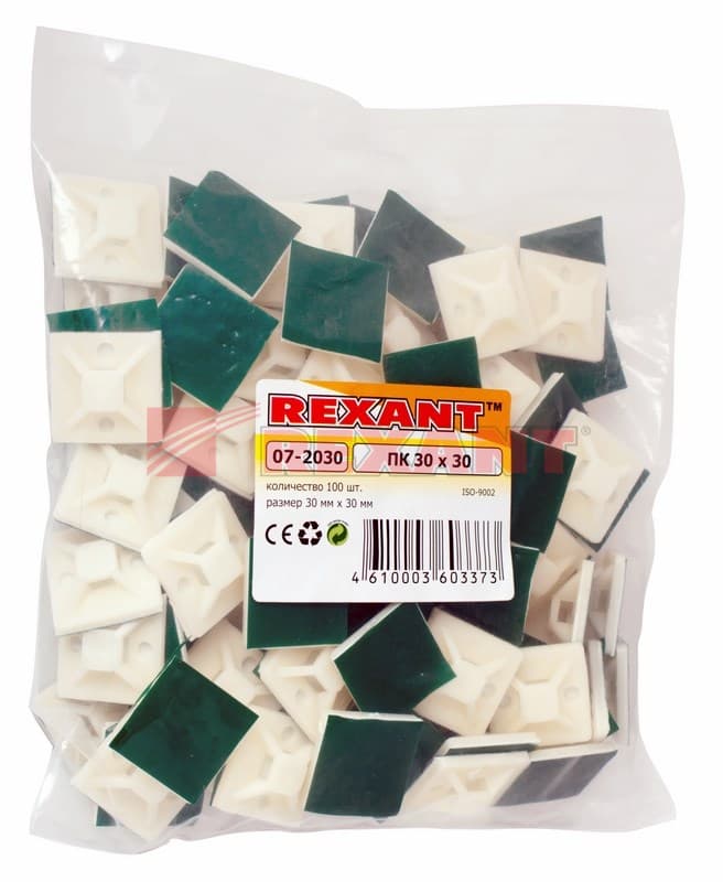 Площадка самоклеящаяся 30 х 30 мм 100 шт. Rexant 07-2030 — миниатюра 2
