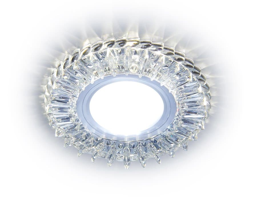 Ambrella Встраиваемый точечный светильник с LED подсветкой S260 CL прозрачный GU5.3+3W(LED COLD) D104*25