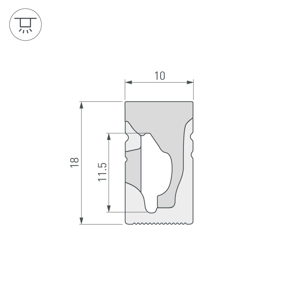 Arlight Силиконовый профиль WPH-FLEX-1018-SIDE-S10-5m WHITE (Силикон) 040269 — миниатюра 2