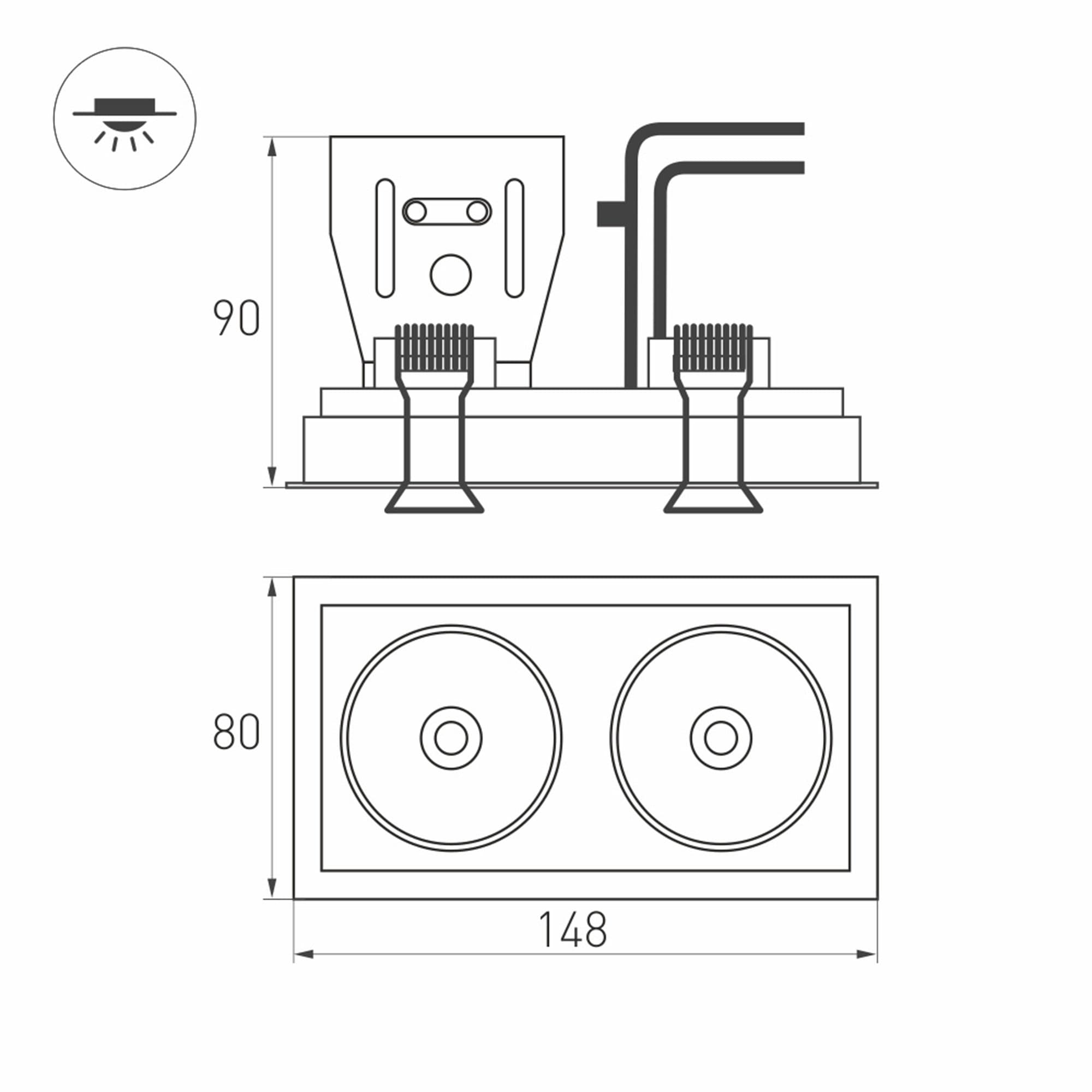 Arlight Светильник CL-SIMPLE-S148x80-2x9W Day4000 (BK, 45 deg) (IP20 Металл, 3 года) 026877 — миниатюра 4