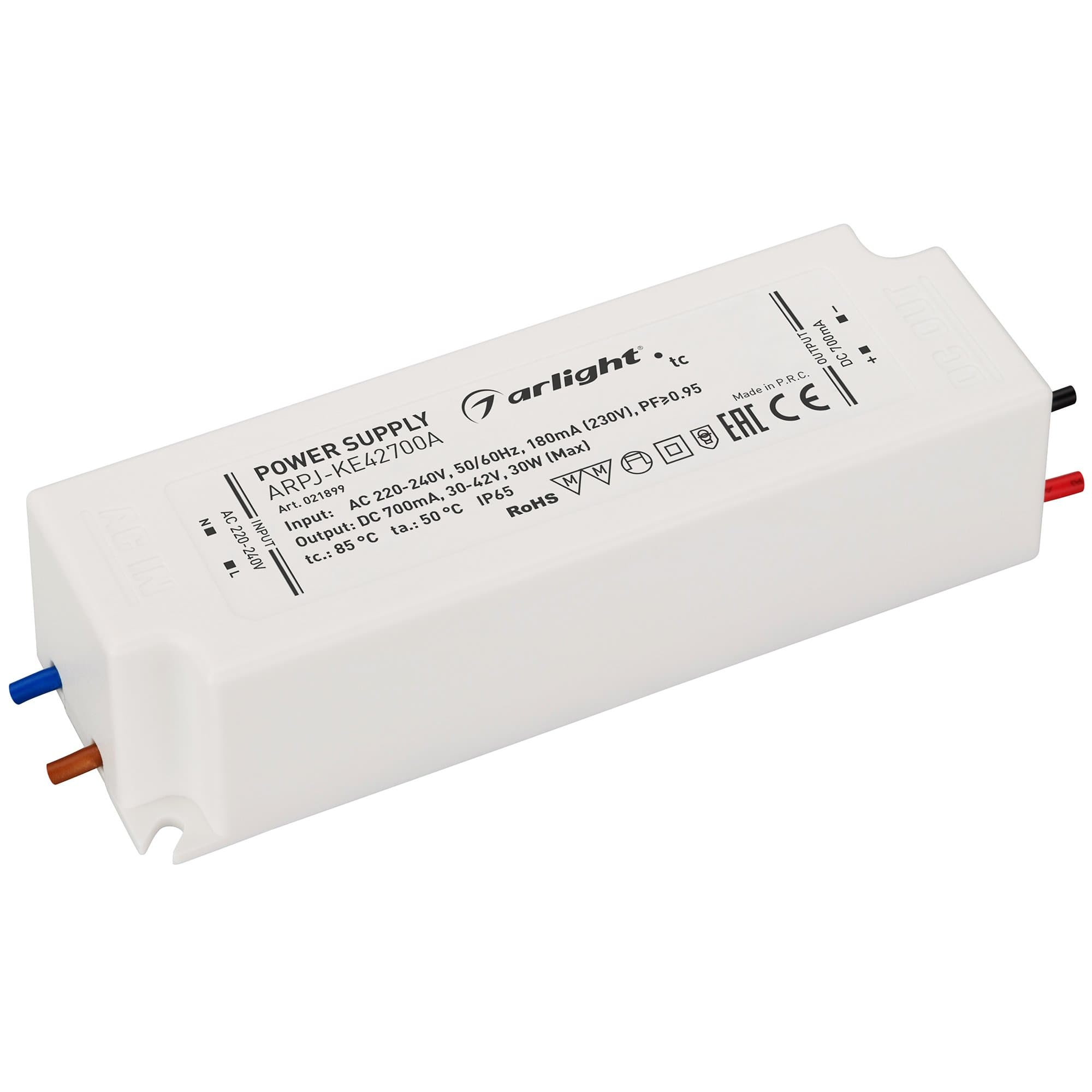 Arlight Блок питания ARPJ-KE42700A (30W, 700mA, PFC) (IP65 Пластик, 5 лет) 021899 — миниатюра 1