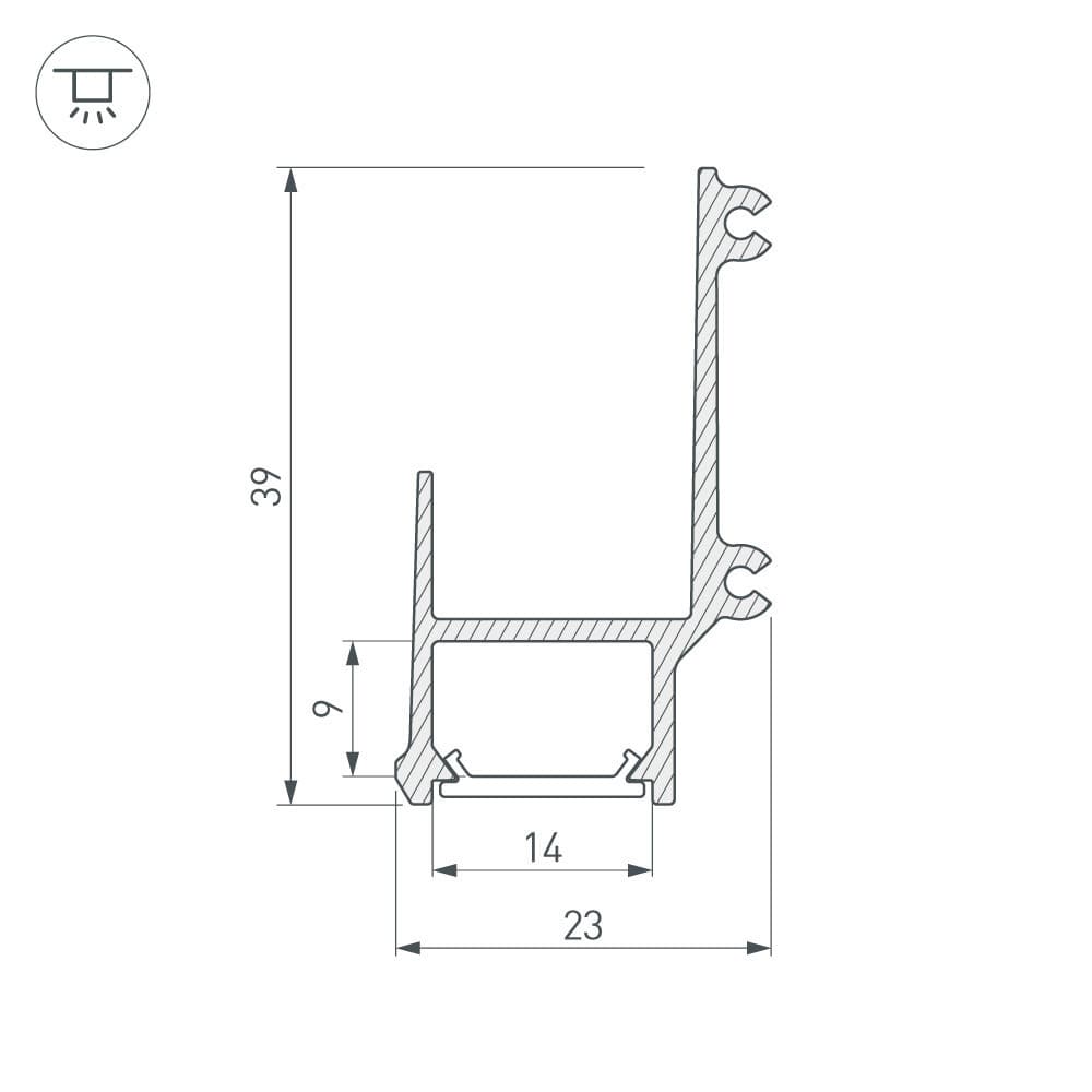 Arlight Профиль ALM-EDGE-16-2000 ANOD (Алюминий) 026715 — миниатюра 2