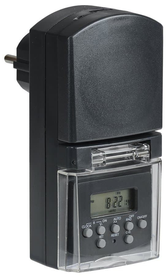 IEK РТЭ-3 Розетка-таймер электронный 1мин 7дн 140on/off 16А IP44