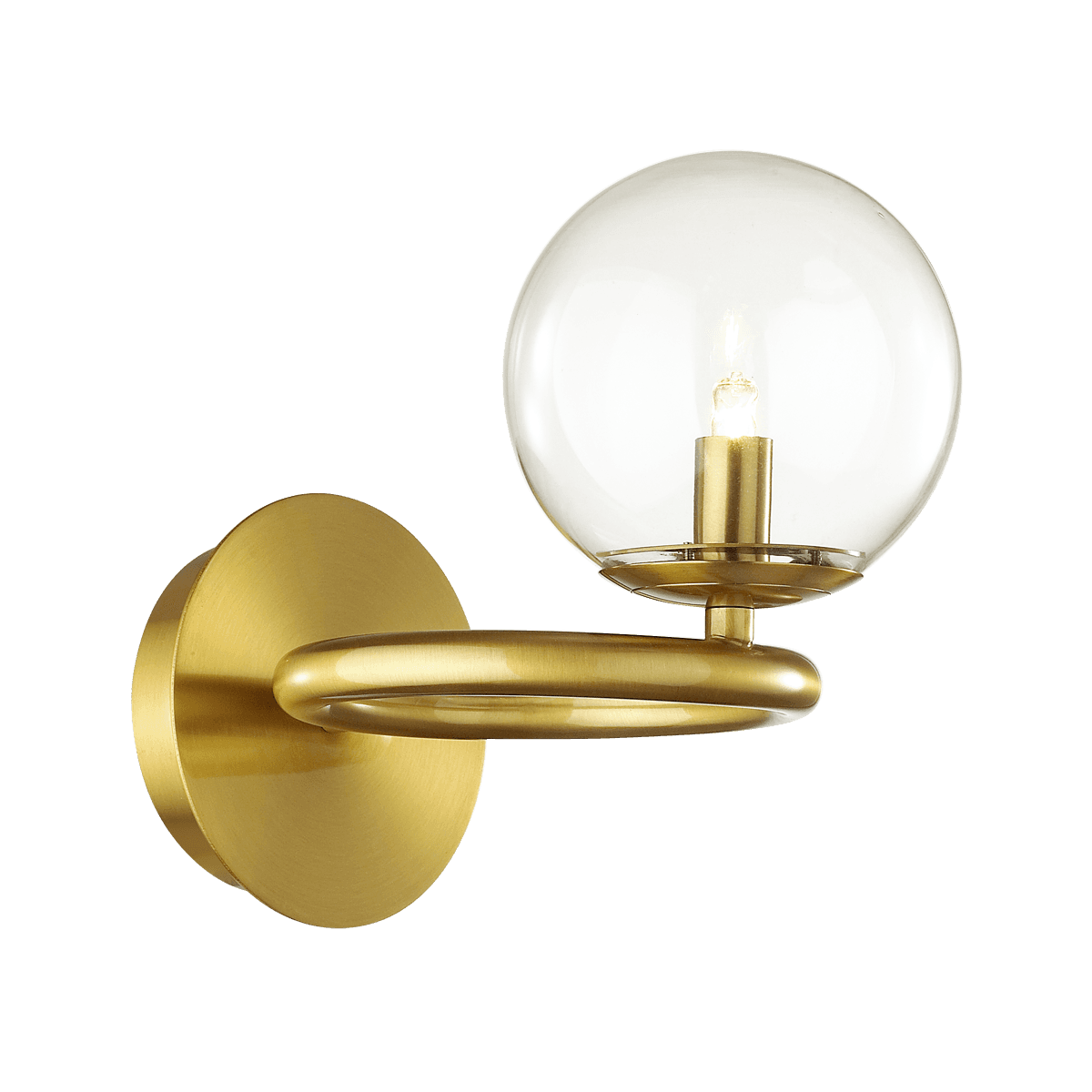 Odeon Light 4276/1W MODERN ODL21 207 прозр/стекло/золотистый Настенный светильник IP20 G9 1*40W NUVOLA — миниатюра 2