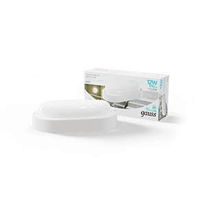 Gauss Светильник ЖКХ UNIVERSAL овал 12W 940lm 4000K 160-260V IP65 198*96*53 белый LED 161411212