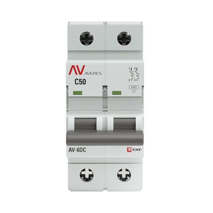 EKF Averes Автоматический выключатель AV-6 DC 2P 50A (C) 6kA mcb6-DC-2-50C-av — миниатюра 2