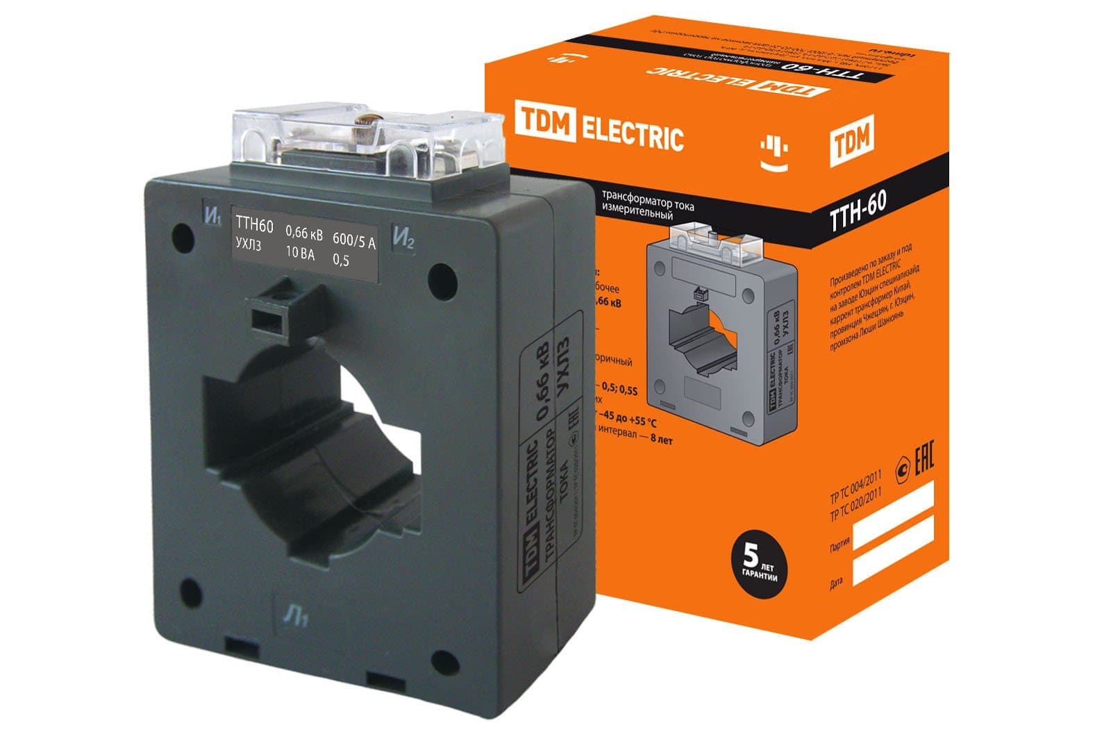 TDM Трансформатор тока измерительный ТТН  60/ 600/5-10VA/0,5-Р SQ1101-1122