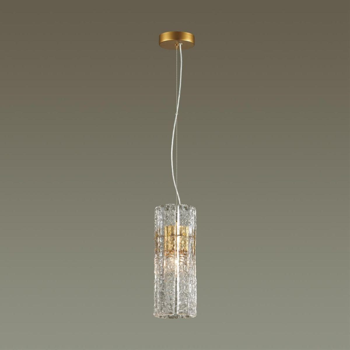 Odeon Light 4938/1 HALL ODL22 365 матов.золотой/прозрачный/стекло/ Подвес E14 1*40W MERKALE — миниатюра 4