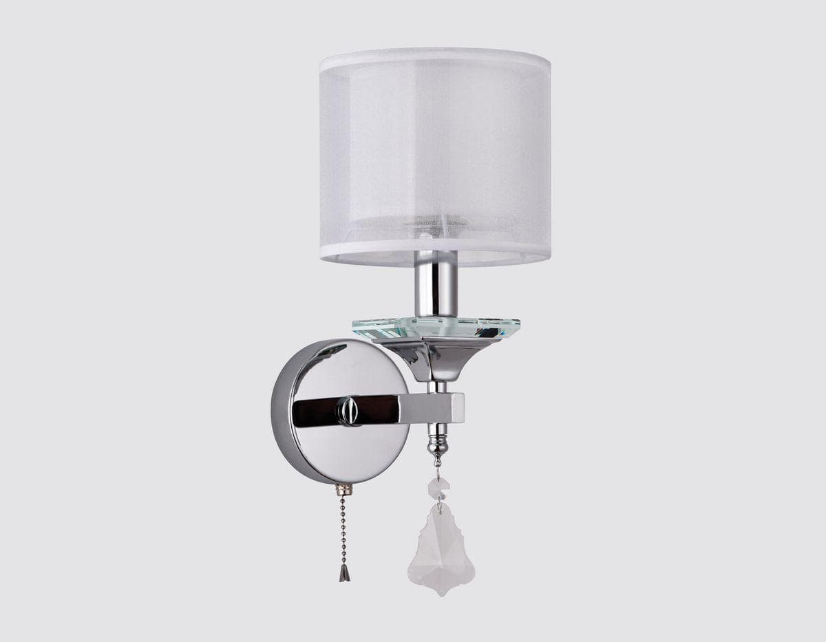 Ambrella Настенный светильник с хрусталем TR4541 CH/WH хром/белый E14 max 40W 340*150*200 — миниатюра 3