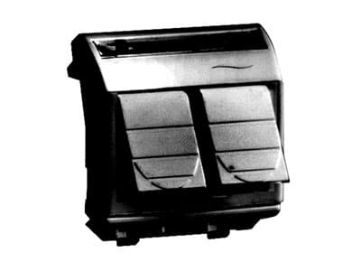 DKC Компьютерная розетка RJ-45, кат.5Е (2 разъема АМР), черная, 2мод.
