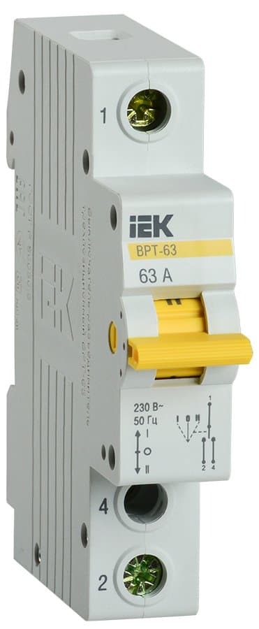 IEK KARAT Выключатель-разъединитель трехпозиционный ВРТ-63 1P 63А