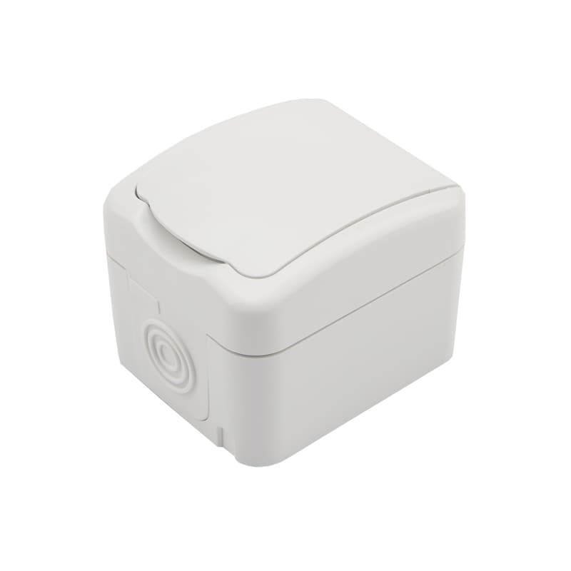 Kranz Розетка одноместная (керамика) Mini OG IP54, с заземлением, о/у, белая KR-78-0605