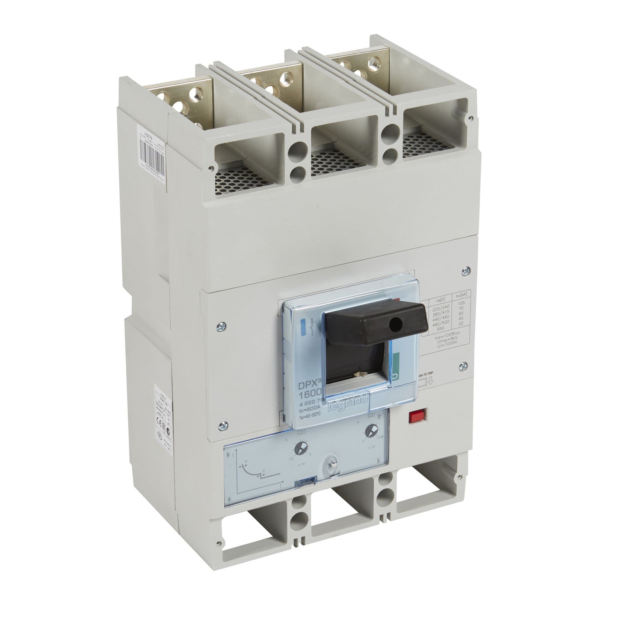 Legrand DPX3 1600 Автоматический выключатель 3P 800А 70kA/термомагн.расц. 422276