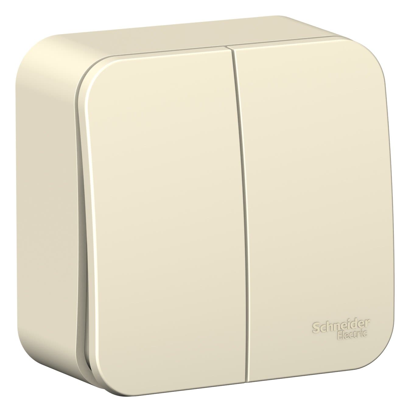 Systeme Electric Blanca наруж Молочный Выключатель 2-клавишный, 6А, 250В — миниатюра 2