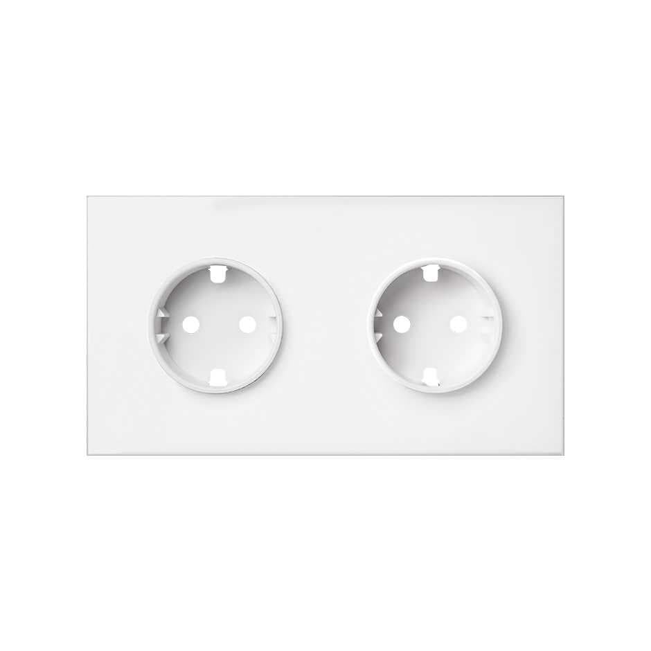 Simon 100 Белый матовый Кит 2 поста, фронт. Накладка на 2 розетки Schuko 10020202-230