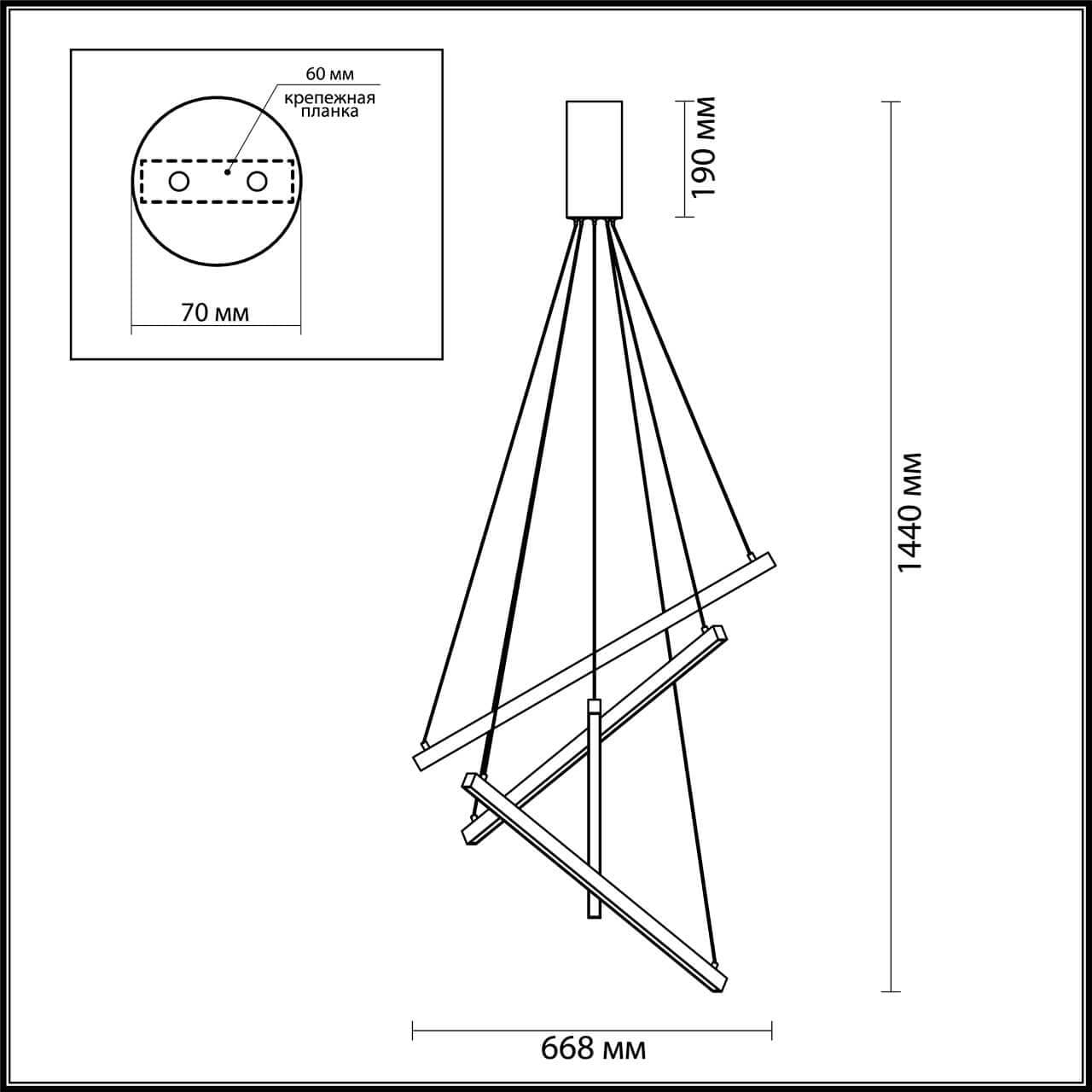 Odeon Light 3860/48B ODL20 33 черный/металл Подвесной светильник LED 3000K 48W 220V COMETA — миниатюра 3