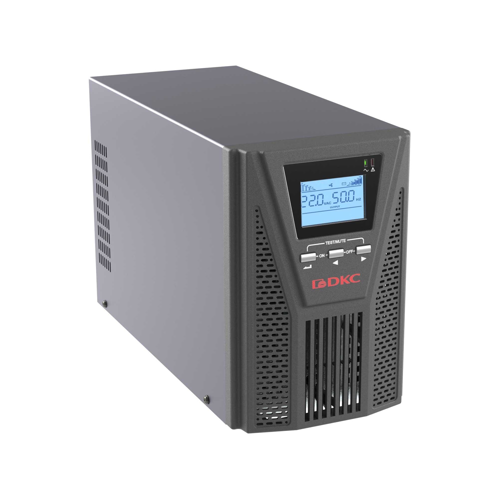 DKC Онлайн ИБП ДКС серии Small Tower, 1000 ВА/900 Вт, 1/1, 2xSchuko, EPO, USB, RS-232, RJ45, без АКБ, 7 Ач — миниатюра 2