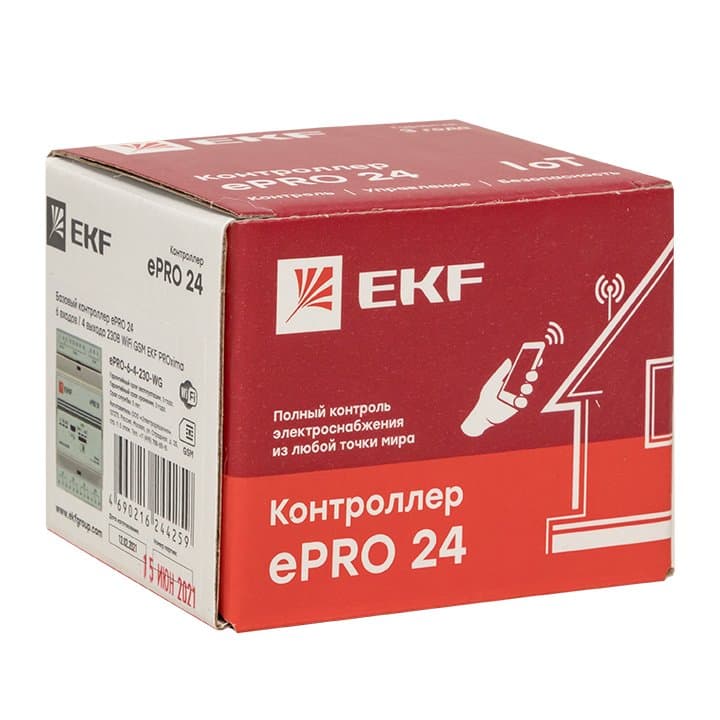 EKF PROxima Контроллер базовый ePRO удаленного управления 6вх\4вых 230В WiFi GSM ePRO-6-4-230-WG — миниатюра 7