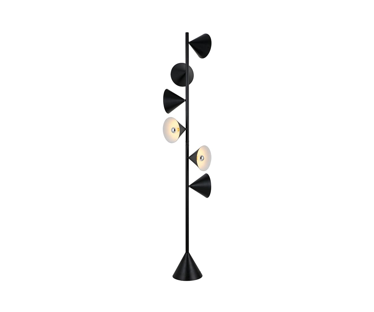 Kink Light 08480-F,19 Торшер Эвелин черный d30 h165 E14 6*4W