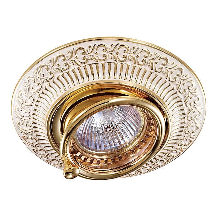 Novotech 370016 NT15 130 белый/золото Встраиваемый светильник IP20 GX5.3 50W 12V VINTAGE