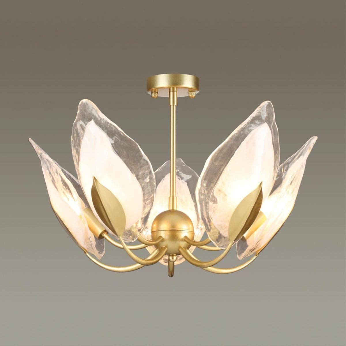 Odeon Light 4924/5 HALL ODL22 371 матов.золотой/белый/стекло Люстра E14 5*40W MOKARTA — миниатюра 4