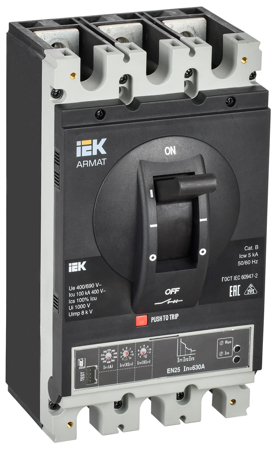 IEK ARMAT Автоматический выключатель в литом корпусе 3P I 100кА 630А эл. станд.
