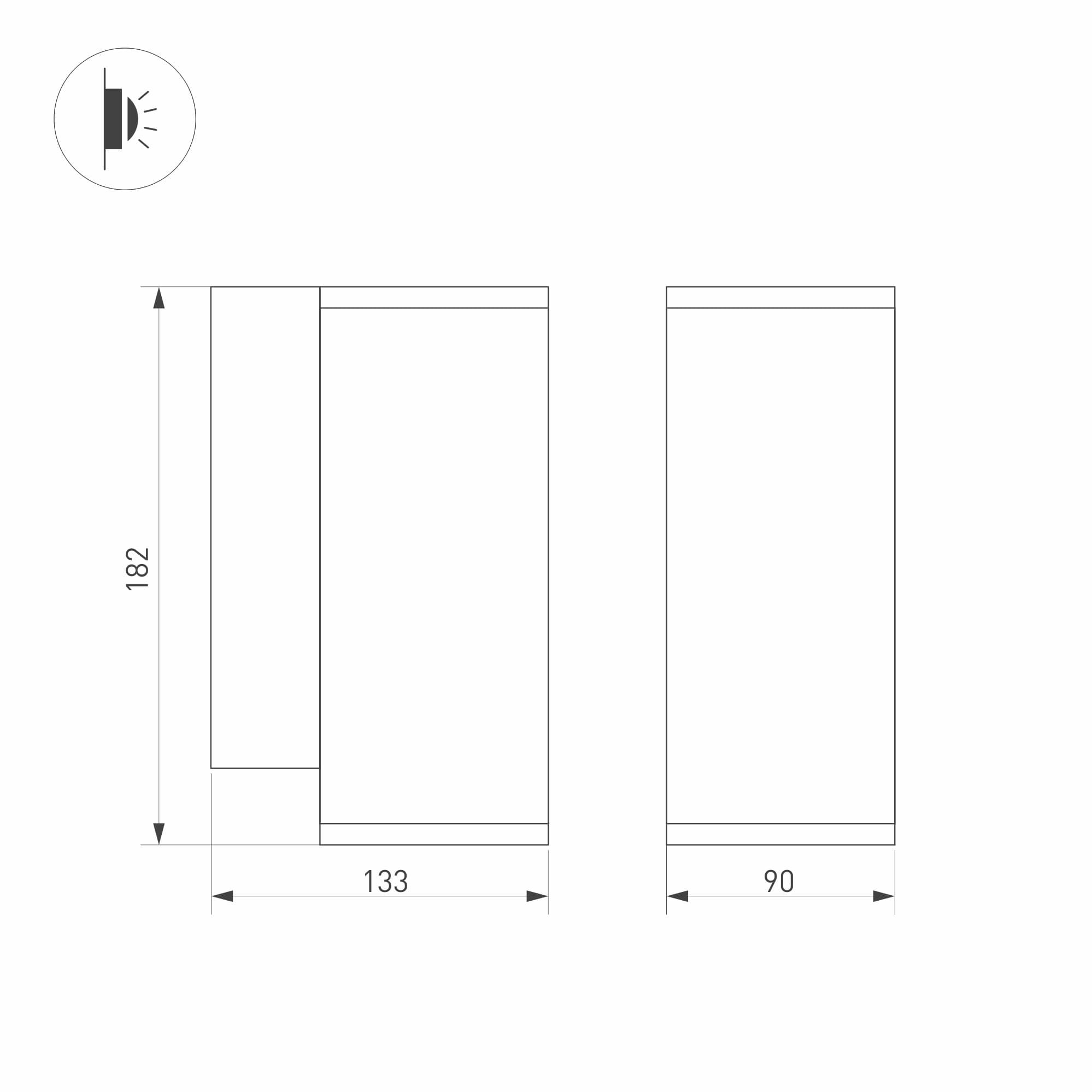 Arlight Светильник LGD-FORMA-WALL-R90-12W Warm3000 (GR, 44 deg, 230V) (IP54 Металл, 3 года) 029976 — миниатюра 8