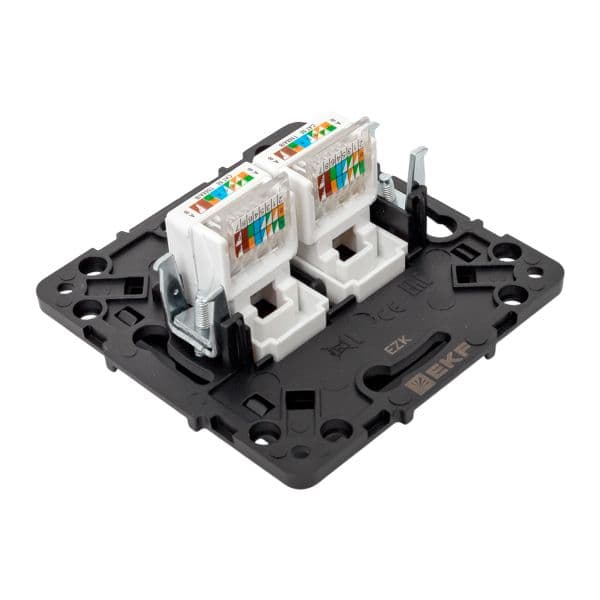 EKF Стокгольм Механизм Розетки RJ-45 2-местной черный — миниатюра 8