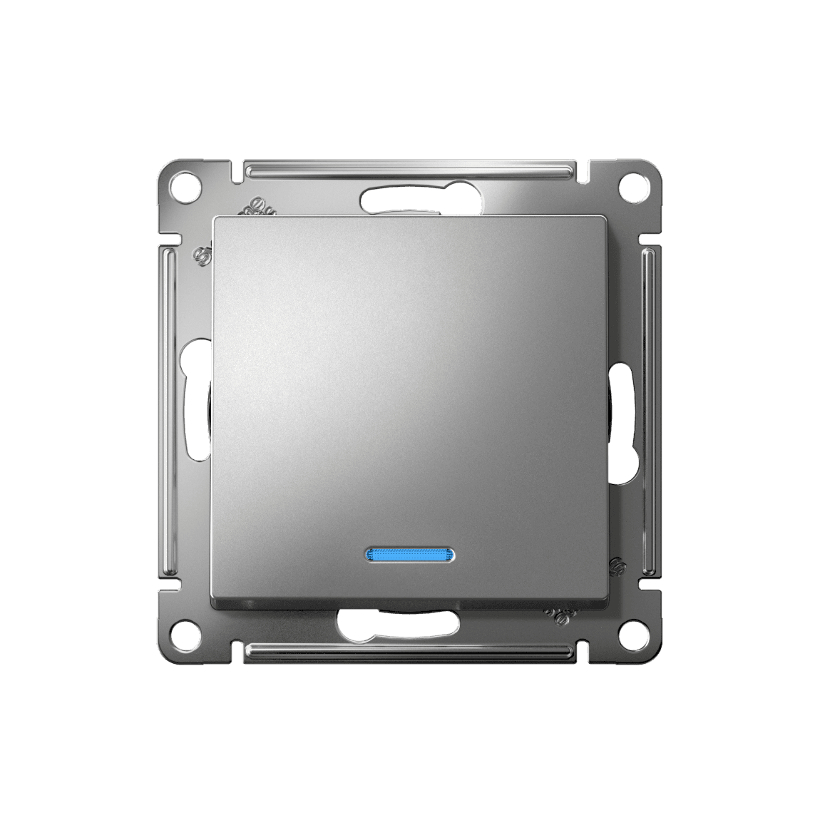 Systeme Electric AtlasDesign Сталь Переключатель 1-кл с подсветкой, сх.6а, 10АХ, мех., быстрозажим. клем. — миниатюра 4