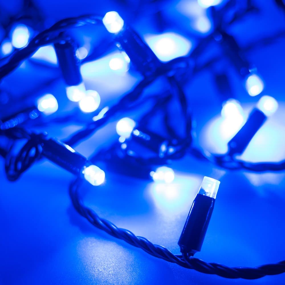Arlight Светодиодная гирлянда ARD-STRING-CLASSIC-10000-BLACK-100LED-STD BLUE (230V, 7W) (Ardecoled, IP65) 025802 — миниатюра 2