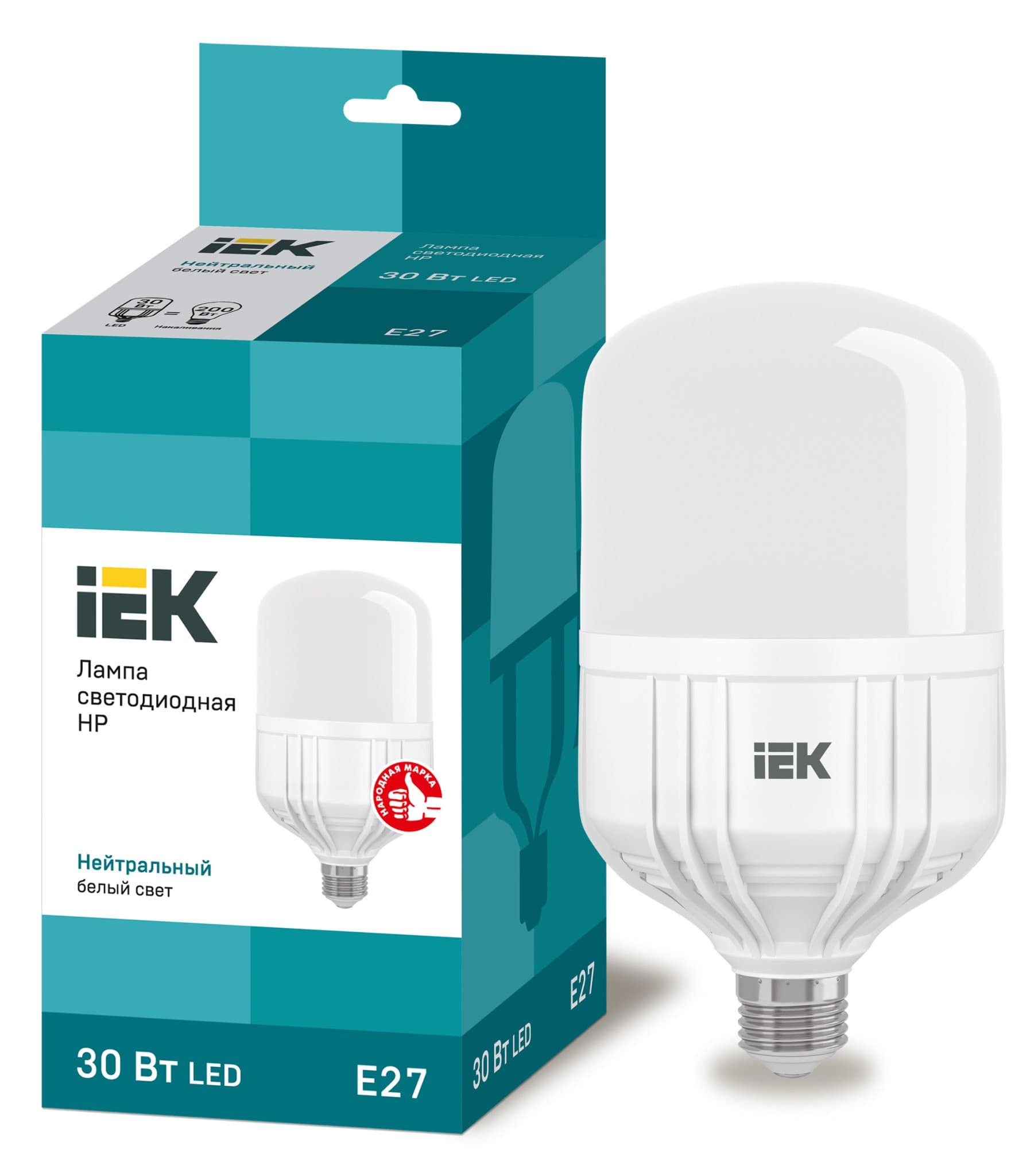 IEK Лампа светодиодная HP 30Вт 230В 4000К E27 — миниатюра 1