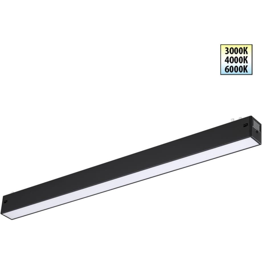 Novotech 359938 PORT NT25 208 черный Трековый светильник с переключ. цв. темпер. IP20 LED 3000К\4000К\6000К 24W 90-240V VECTOR