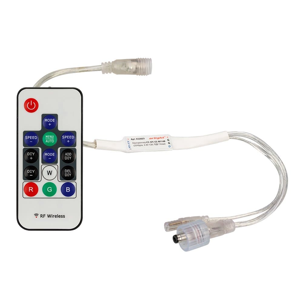 Arlight Контроллер CS-SPI-CX-RF14B (2048pix, 5V-12V, ПДУ 14 кн) (IP20 Пластик, 1 год) 022823