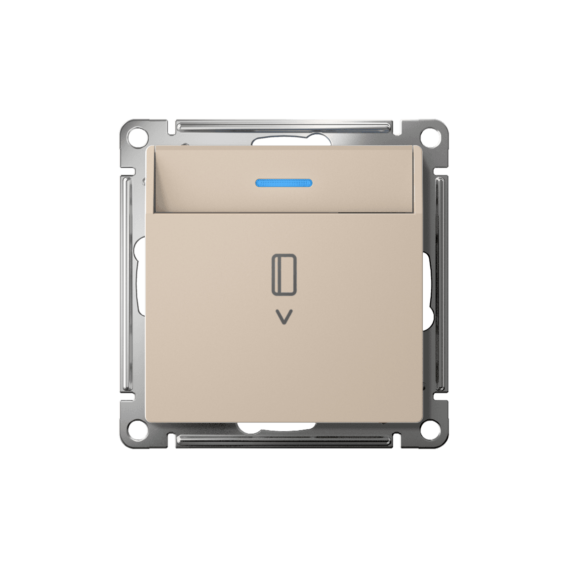 Systeme Electric AtlasDesign Песочный Выключатель карточный с подсветкой, 10А, без задержки отключения, механизм