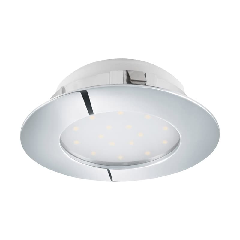 Eglo Светильник LED встраиваемый PINEDA, 1х12W(LED), Ø102, IP44/IP20, пластик, хром 95888