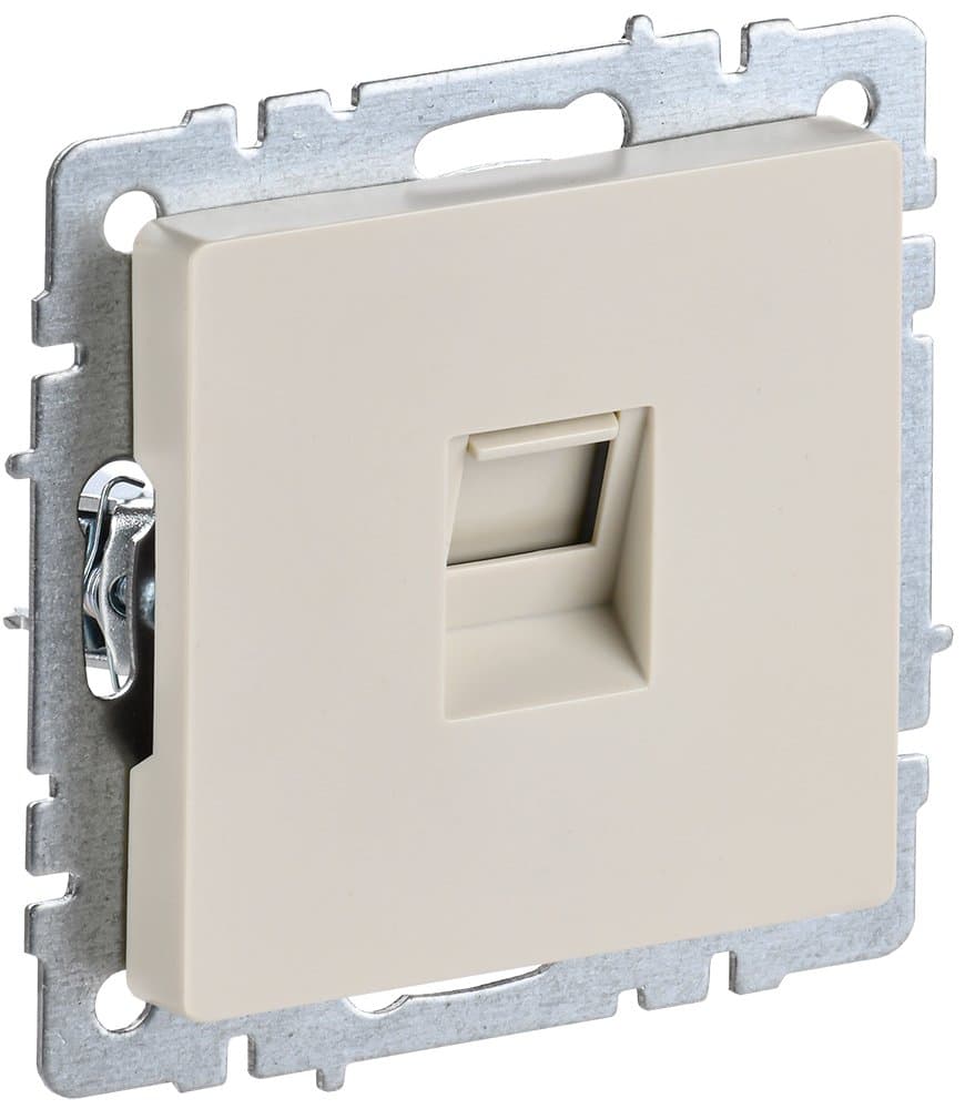 IEK BRITE BASE Бежевый Розетка комп RJ45 кат.5E РК10-БрКр