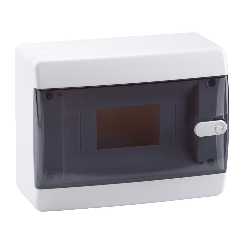 КЭАЗ Корпус пластиковый Навесной OptiBox P-CNK-1-08-IP41 Прозрачная черная дверь